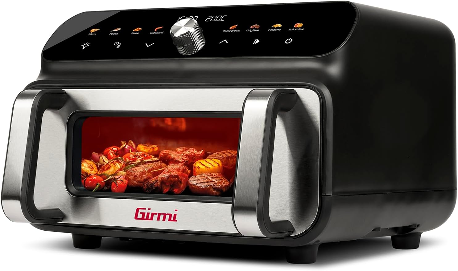 Girmi FG77 Ecofrit Grill Friggitrice e Griglia ad aria, 10 Litri, 2000 W, Funzione Barbecue