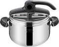 Lagostina Mia Pentola a Pressione 5 L in Acciaio Inox 18/10 Ø 22 cm, Pentola Induzione e Gas, Coperchio con Apertura Facilitata, Fondo a tre Strati, Lavabile in Lavastoviglie
