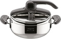 Lagostina Mia Pentola a Pressione 3.5L in Acciaio Inox 18/10 Ø 22 cm, Pentola Induzione e Gas, Coperchio con Apertura Facilitata, Fondo a tre Strati, Lavabile in Lavastoviglie