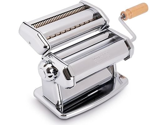 Imperia IPasta Classica. Macchina per la pasta 100% Made in Italy. Macchina pasta fresca in acciaio. Sfogliatrice manuale con manovella. Crea una sfoglia per Lasagne, Tagliolini, Fettuccine. (Cromato)