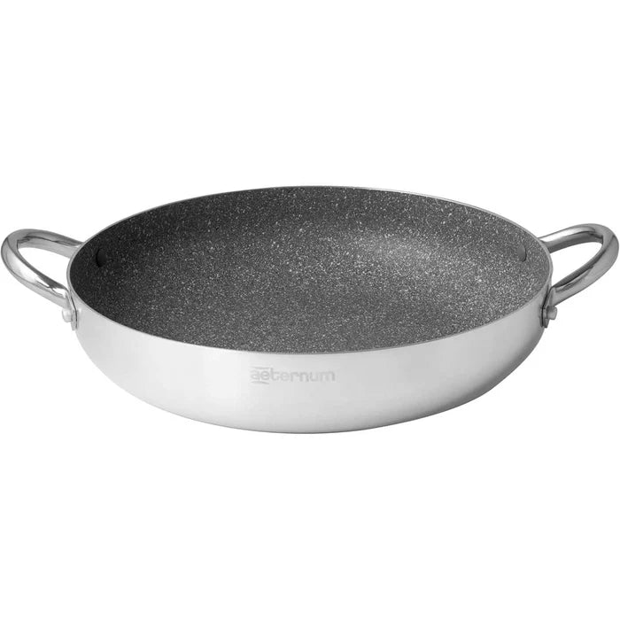 Aeternum, Grande Famiglia, Grandi Dimensioni, Tegame Antiaderente, Adatto all'Induzione, Diametro 40 cm, Alluminio, Argento