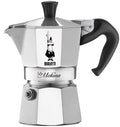 Bialetti Mokina Caffettiera Alluminio, Tazze 0,5, Alluminio, Argento/Nero, 13 x 6.5 x 12 cm