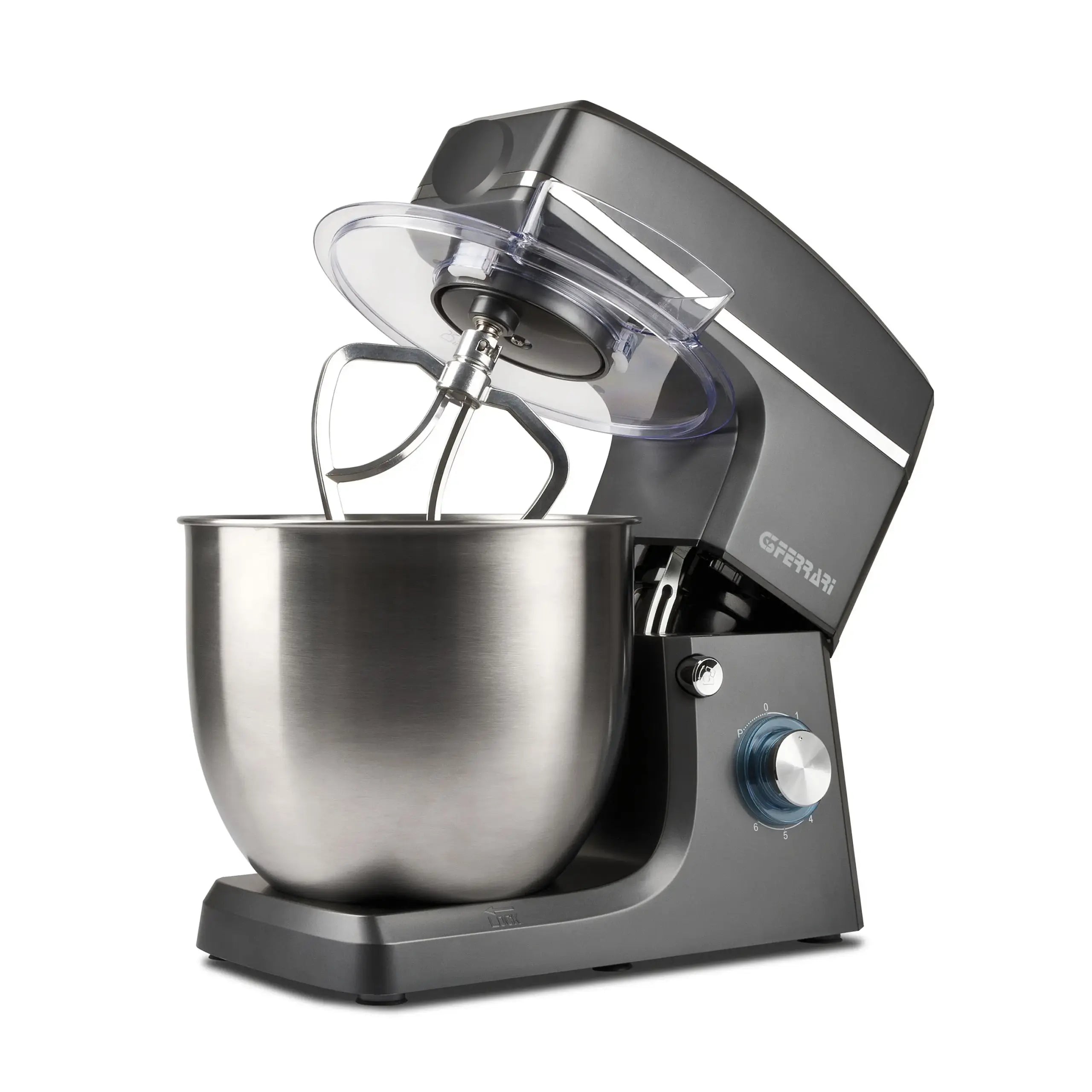 G3 Ferrari G20113 Impastatrice Planetaria con Tirapasta Pastaio 10&Lode, 2200 W (MAX), 10 Litri, Contenitore Inox, 6 velocità + Pulse, Nero/Acciaio